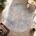 thumbnail image 1 of GLN Rugs Ephesus - Contemporary, Machine Washable Area Rug 5'3" Round Turkish Beige/Gray Home Carpet, 1 of 9