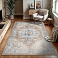 thumbnail image 1 of GLN Rugs Hopa - Indoor, Machine Washable Area Rug 8'x10' Turkish Brown Home Carpet, 1 of 8