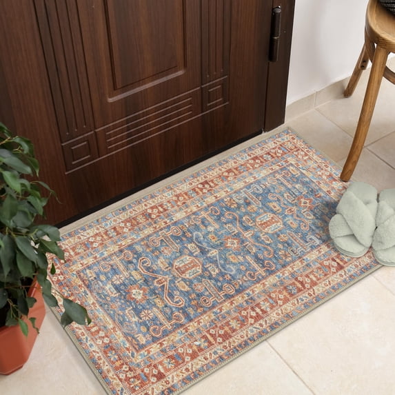 GLN Rugs Jerusalem - Indoor, Machine Washable Area Rug 2'x3' Turkish Terra Home Carpet