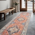 thumbnail image 1 of GLN Rugs Kitesh - Indoor, Machine Washable Area Rug 2'6"x10' Turkish Terra Home Carpet, All Ages, 1 of 8
