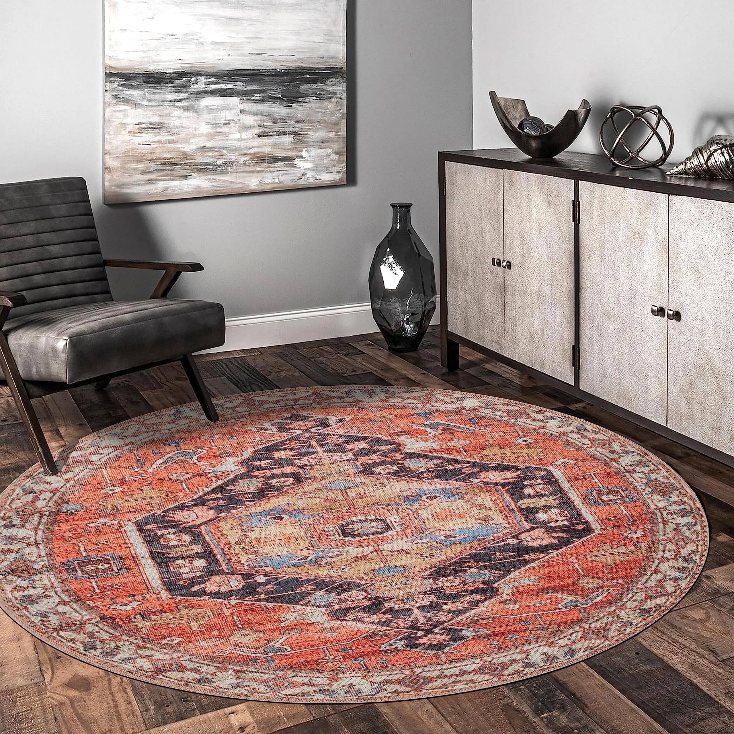 GLN Rugs Kitesh - Indoor, Machine Washable Area Rug 5'3