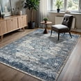 thumbnail image 1 of GLN Rugs Kumbet - Indoor, Machine Washable Area Rug 9'5"x12' Turkish Blue Home Carpet, 1 of 8