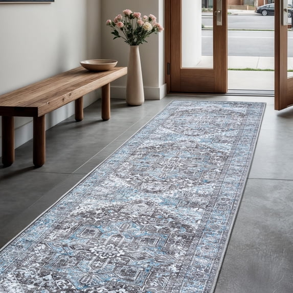 GLN Rugs Memphis - Indoor, Machine Washable Area Rug 2'6"x10' Turkish Home Carpet, All Ages