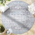 thumbnail image 1 of GLN Rugs Memphis - Indoor, Machine Washable Area Rug 5'3" Round Turkish Ice Blue/Gray Home Carpet, 1 of 8