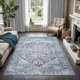 thumbnail image 1 of GLN Rugs Memphis - Indoor, Machine Washable Area Rug 6'x9' Turkish Ice Blue/Gray Home Carpet, 1 of 8