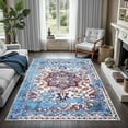 thumbnail image 1 of GLN Rugs Narli - Indoor, Machine Washable Area Rug 5'3"x7'5" Turkish Blue Home Carpet, 1 of 10