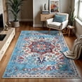 thumbnail image 1 of GLN Rugs Narli - Indoor, Machine Washable Area Rug 8'x10' Turkish Blue Home Carpet, 1 of 8