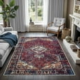 thumbnail image 1 of GLN Rugs Narman - Indoor, Machine Washable Area Rug 8'x10' Turkish Burgundy Home Carpet, 1 of 10