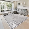 thumbnail image 1 of GLN Rugs Nysa - Contemporary, Machine Washable Area Rug - 9'x12' Black Beige Home Carpet, 1 of 7