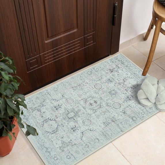 GLN Rugs Palmyra - Indoor, Machine Washable Area Rug - 2'x3' Moroccon Gray Home Carpet