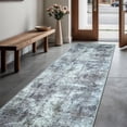 thumbnail image 1 of GLN Rugs Persepolis - Contemporary, Machine Washable Area Rug 2'6"x10' Turkish Gray Home Carpet, All Ages, 1 of 10