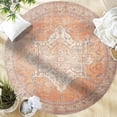 thumbnail image 1 of GLN Rugs Petra - Indoor, Machine Washable Area Rug 5'3" Round Turkish Terra Home Carpet, 1 of 8