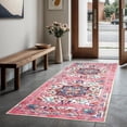 thumbnail image 1 of GLN Rugs Serik - Indoor, Machine Washable Area Rug 2'6"x9'8" Turkish Pink Home Carpet, All Ages, 1 of 8