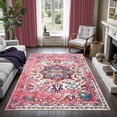 thumbnail image 1 of GLN Rugs Serik - Indoor, Machine Washable Area Rug - 5'3"x7'5" Turkish Pink Home Carpet, 1 of 8