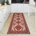 thumbnail image 1 of GLN Rugs Sparta - Indoor, Machine Washable Area Rug 2'6"x10' Turkish Red/Black Home Carpet, All Ages, 1 of 8