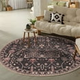 thumbnail image 1 of GLN Rugs Sumer - Indoor, Machine Washable Area Rug 5'3" Round Black Home Carpet, 1 of 9