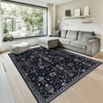 thumbnail image 1 of GLN Rugs Sumer - Indoor, Machine Washable Area Rug 6'x9' Moroccon Black Home Carpet, 1 of 9