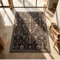 thumbnail image 1 of GLN Rugs Sumer - Indoor, Machine Washable Area Rug 9'x12' Moroccon Black Home Carpet, 1 of 8