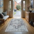thumbnail image 1 of GLN Rugs Taxila - Indoor, Machine Washable Area Rug 2'6"x7' Turkish Brown/Gray Home Carpet, All Ages, 1 of 8