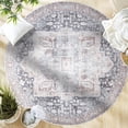 thumbnail image 1 of GLN Rugs Taxila - Indoor, Machine Washable Area Rug 5'3" Round Turkish Brown/Gray Home Carpet, 1 of 8