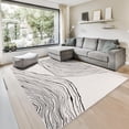 thumbnail image 1 of GLN Rugs Thassos - Contemporary, Machine Washable Area Rug 6' x 9' Beige Black Home Carpet, All Ages, 1 of 7