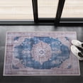 thumbnail image 1 of GLN Rugs Akhira Indoor, Machine Washable Area Rug 2'x3' Turkish Cream/Navy, 1 of 8