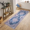 thumbnail image 1 of GLN Rugs Akhira Indoor, Machine Washable Area Rug 2'6"x7' Turkish Cream/Navy, 1 of 8