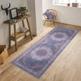 thumbnail image 1 of GLN Rugs Saphirya Indoor, Machine Washable Area Rug 2'6"x7' Turkish Navy/Off, 1 of 8