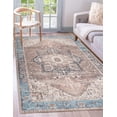 thumbnail image 1 of GLN Rugs Sinop - Indoor, Machine Washable Area Rug 4'x6' Brown/Blue Home Carpet, 1 of 7