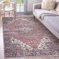 thumbnail image 1 of GLN Rugs Iznik - Indoor, Machine Washable Area Rug 4'x6' Multi Blue Home Carpet, 1 of 7