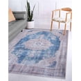 thumbnail image 1 of GLN Rugs Akhira Indoor, Machine Washable Area Rug 5'x7' Turkish Cream/Navy, 1 of 8