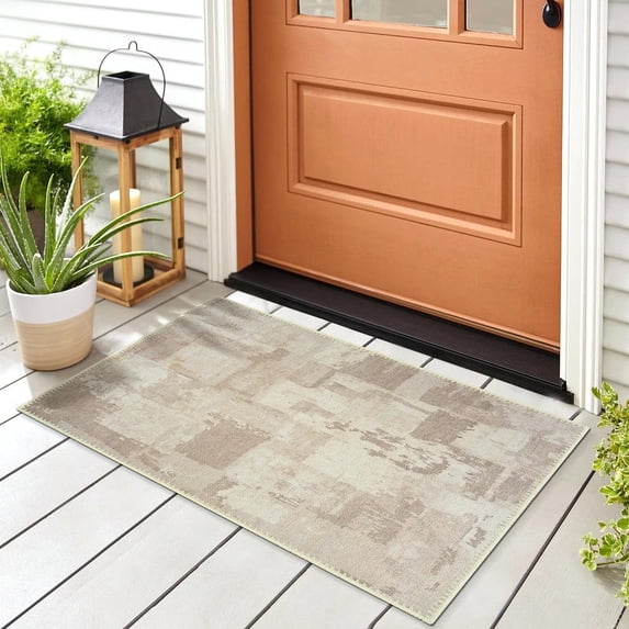 GLN Rugs Troy - Contemporary, Machine Washable Area Rug 2'x3' Turkish Beige Home Carpet