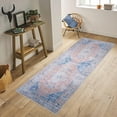 thumbnail image 1 of GLN Rugs Larisa Indoor, Machine Washable Area Rug 2'6"x10' Turkish Peach/Blue, 1 of 8
