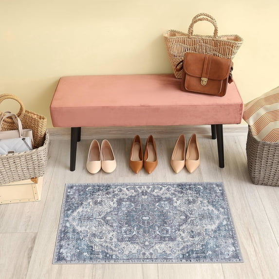 GLN Rugs Delos - Indoor, Machine Washable Area Rug 2'x3' Multi Gray Home Carpet