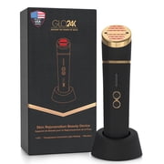 GLO24K 3-in-1 LED Face and Neck Device Anti Aging Device, Skin Rejuvenation Tool with Thermal Heat and Vibration, Firming and Anti-Aging Beauty Device for Wrinkles and Fine Lines