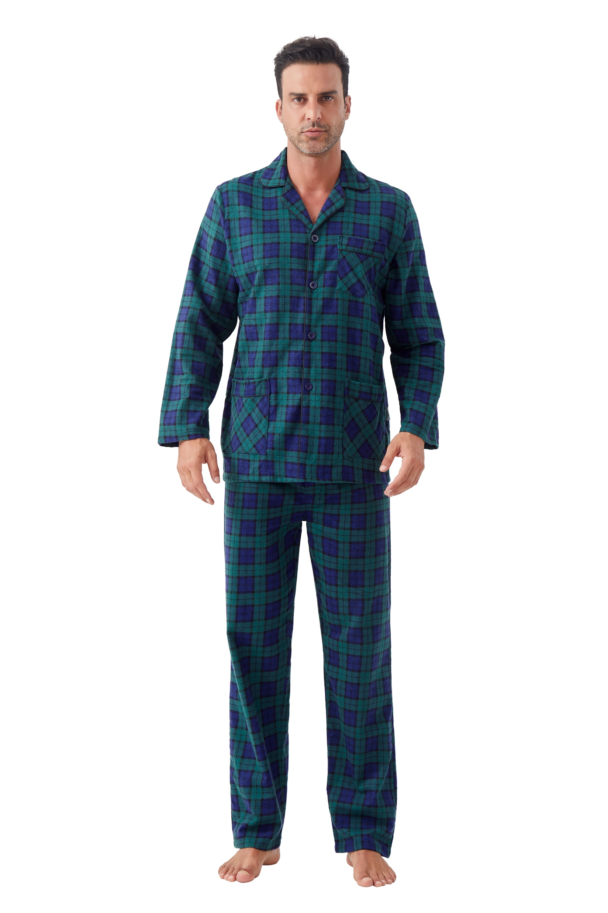 GLOBAL Men's Pajama Set - Comfortable Sleepwear Lounge Wear, Size X-Large