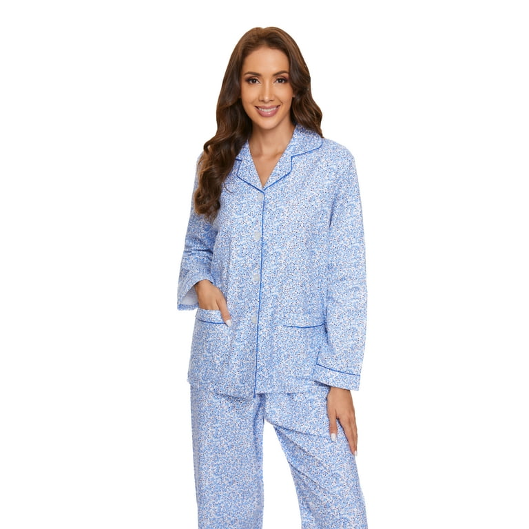 Shop Generic 2 Pieces Winter Women Pajamas Set Thicken Warm Soft Flannel  Sleepwear Lapel Buttons Female Homewear Plus Size Pyjamas Online