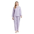 thumbnail image 1 of GLOBAL 100% Cotton Comfy Flannel Pajamas for Women 2-Piece Warm and Cozy Pj Set of Loungewear Button Front Top Pants, Size M, 1 of 5