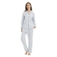 thumbnail image 1 of GLOBAL 100% Cotton Comfy Flannel Pajamas for Women 2-Piece Warm and Cozy Pj Set of Loungewear Button Front Top Pants, Size S-XXL, 1 of 5