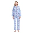 thumbnail image 1 of GLOBAL Women’s Flannel Pajama Set 100% Cotton Comfy PJs for Women Long Sleeve Button Front 2-Piece Warm and Cozy Sleepwear,Size S-3XL, 1 of 7
