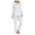 thumbnail image 1 of GLOBAL Womens 100% Cotton Notch Collar Pajama Set Homewear with Pockets, Spring & Summer, 2-Piece, Sizes S to 3X, 1 of 5