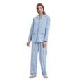 thumbnail image 1 of GLOBAL Womens 100% Cotton Notch Collar Pajama Set Homewear with Pockets, Spring & Summer, 2-Piece, Sizes S to 3X, 1 of 6