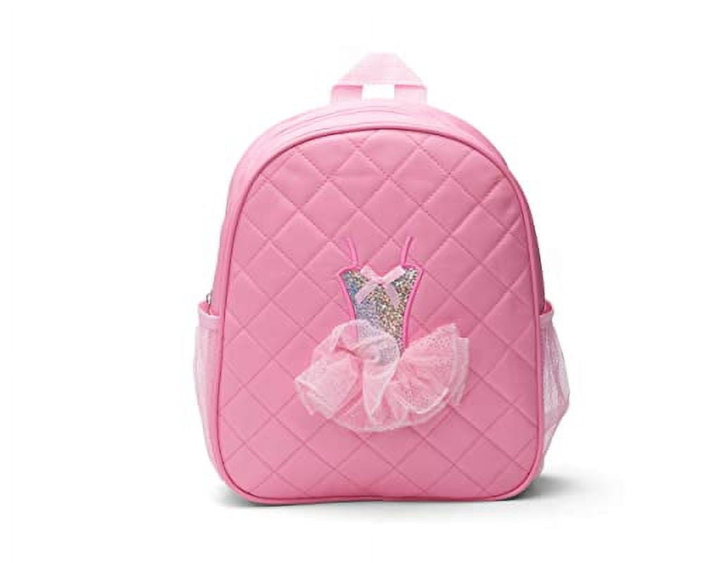 Sac à Dos Satin Paillettes Pour Enfant - Motif Danseuse De Ballet - Dimensions 24 X 34 X 17 Cm - Léger, Grande Capacité - Idéal Pour Cours De Danse, école
