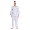 thumbnail image 1 of GLOBAL Men 100% Cotton Pajama Set For Men Lightweight Soft Nightwear Long Sleeves PJS With Pockets, 1 of 5