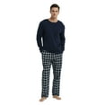 thumbnail image 1 of GLOBAL Men 100% Cotton Pajama Set For Men Lightweight Soft Nightwear Long Sleeves PJS With Pockets, 1 of 5