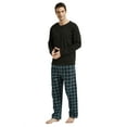 thumbnail image 1 of GLOBAL Men 100% Cotton Pajama Set For Men Lightweight Soft Nightwear Long Sleeves PJS With Pockets, 1 of 4