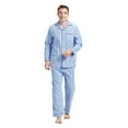 thumbnail image 1 of GLOBAL Men 100% Cotton Pajama Set For Men Lightweight Soft Nightwear Long Sleeves PJS With Pockets, 1 of 5