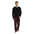 thumbnail image 1 of GLOBAL Men's 100% Cotton 2-Piece Flannel Pajama Sets - Crew Neck Knit Top Flannel Pants (S-XXL) | Soft, Breathable Sleepwear for Men, 1 of 5