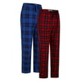 thumbnail image 1 of GLOBAL Men's Cotton Flannel Pajama Bottoms - Plaid Pajama Pants for Men with Pockets - Lounge & Sleep PJ Bottoms,2-Pack, 1 of 4