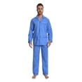thumbnail image 1 of GLOBAL Men's 100% Cotton Long Sleeve Pajama Set, Breathable Lightweight Button Down Nightwear with Pants, S-3XL, 1 of 7